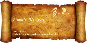 Zámbó Mályva névjegykártya